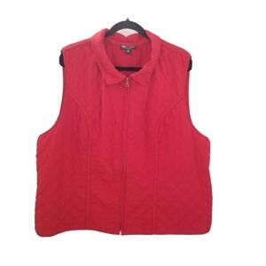 I.N. Studio woman lightweight red quilted vest womens plus size 3x full zip